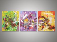 Tranh Trừu Tượng Bộ 3 Tấm Màu Sắc Tươi Vui