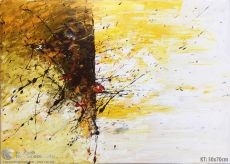 Tranh Trừu Tượng Màu Vàng Mạnh Mẽ