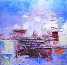 Tranh Trừu Tượng Sắc Xanh Và Tím