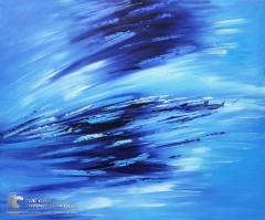 Tranh Trừu Tượng Sao Băng Xanh