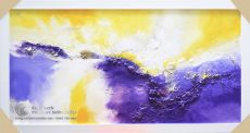 Tranh Trừu Tượng Sơn Dầu Hòa Sắc Vàng Tím