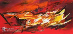 Tranh Trừu Tượng Sóng Đỏ