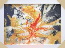 Tranh Trừu Tượng Vàng Đỏ Trắng