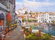 Tranh Vẽ Biển Và Thành Phố Nhộn Nhịp