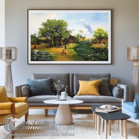 Tranh Vẽ Buổi Sinh Hoạt Sáng Sớm Ở Quê