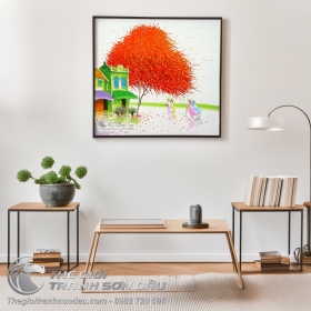 Tranh Vẽ Cây Cam Rụng Lá Tuyệt Đẹp