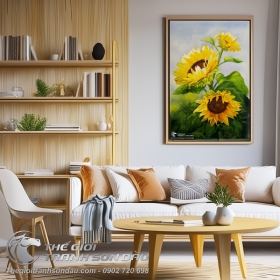 Tranh Vẽ Cây Hoa Hướng Dương Lung Linh Ánh Nắng
