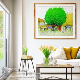 Tranh Vẽ Cây Lá Xanh Và Những Chiếc Lá Rơi