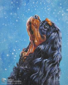 Tranh Vẽ Chú Chó Lông Xù Và Tuyết