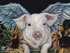 Tranh Vẽ Chú Heo Có Cánh