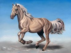 Tranh Vẽ Chú Ngựa Phi Trên Cát