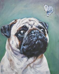 Tranh Vẽ Con Bướm Bay Và Chú Chó