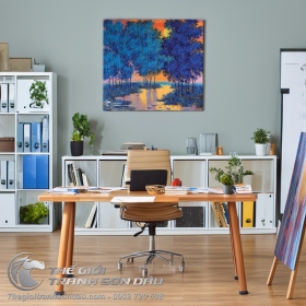 Tranh Vẽ Hàng Cây Đêm Trăng Tròn