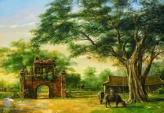 Tranh Vẽ Mục Đồng Trên Lưng Trâu Và Phong Cảnh