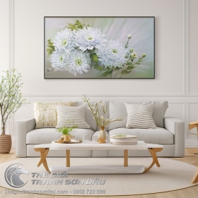 Tranh Vẽ Những Bông Hoa Cúc Trắng Đẹp Dịu Dàng