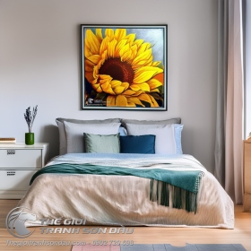 Tranh Vẽ Sơn Dầu Bông Hoa Hướng Dương Đẹp