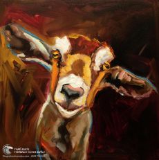 Tranh Vẽ Sơn Dầu Hình Con Dê