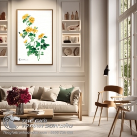 Tranh Vẽ Sơn Dầu Hoa Cúc