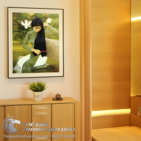 Tranh Vẽ Thiếu Nữ Áo Dài Tóc Dài