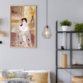 Tranh Vẽ Thiếu Nữ Khỏa Thân Bên Bình Hoa