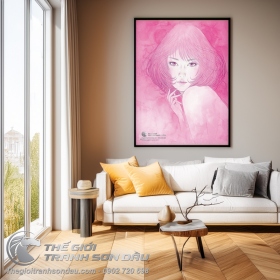 Tranh Vẽ Thiếu Nữ Với Mái Tóc Ngắn Ngang Vai