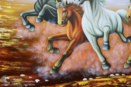 Tranh 8 Con Ngựa Chạy Trên Đất