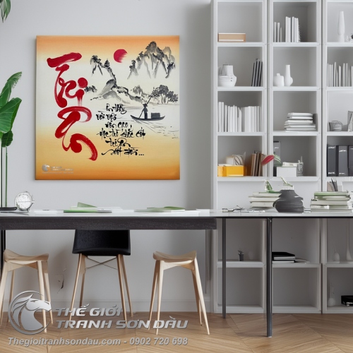 Tranh Chữ Thư Pháp Tri Ân Thầy Cô Màu Sơn Dầu Đẹp Giá Rẻ