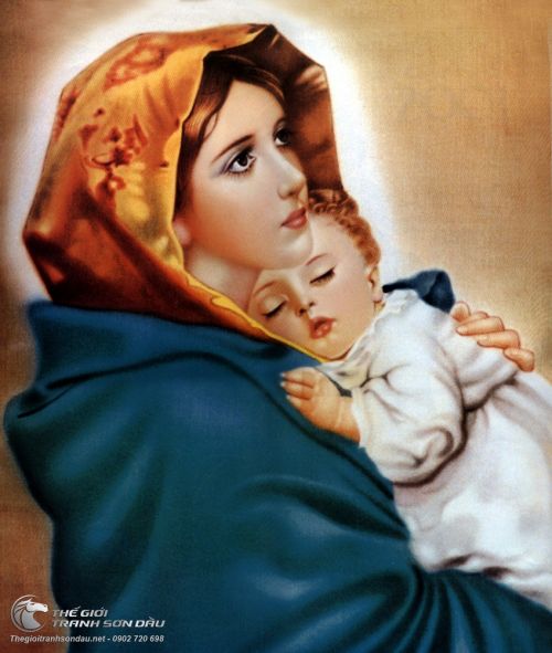 Tranh Mẹ Maria Hài Đồng Jesu