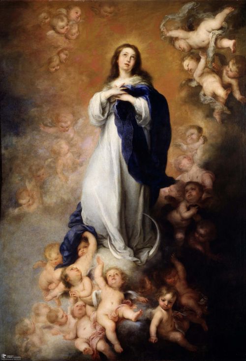 Tranh Mẹ Maria Và Các Thiên Thần Nhỏ