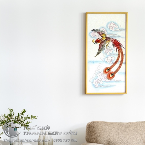 Tranh Sơn Dầu Phượng Hoàng Bay Lên Đẹp