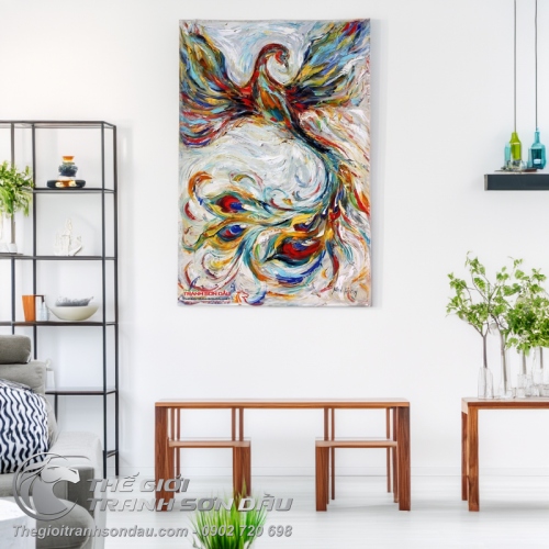 Tranh Sơn Dầu Phượng Hoàng Trát Bay Đầy Nghệ Thuật
