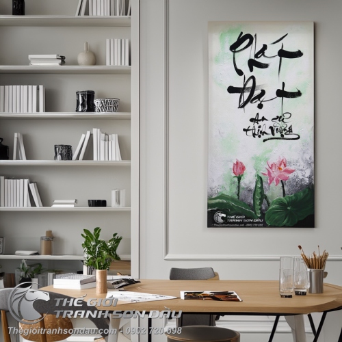 Tranh Sơn Dầu Viết Chữ Thư Pháp Phát Đạt