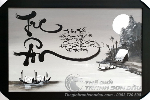 Tranh Thư Pháp Tri Ân Ánh Trăng