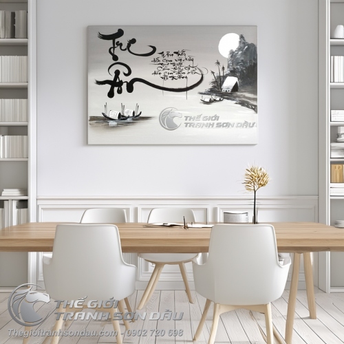 Tranh Thư Pháp Tri Ân Ánh Trăng