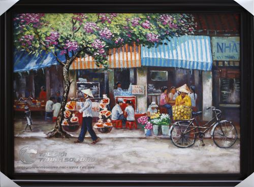 Tranh Vẽ Một Góc Phố Ở Việt Nam