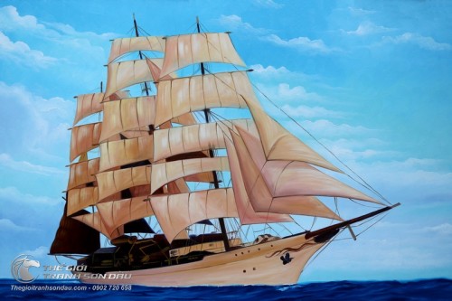 Tranh Vẽ Thuyền Trên Biển